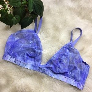 Savage X Fenty Lace Triangle Bralette Watercolor Purple Lilac